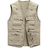 Hbufnha Men's Denim Vest Outdoor Casual Multi Pocket Sleeveless Jacket Jean Work Travel Utility Vest
