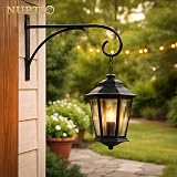 NUPTIO Hanging Basket Brackets 2 Pcs Outdoor Wall Hooks Black 5kg Load view 2
