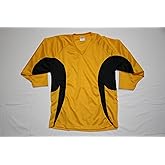 Generic Men's Goalie Cut Hockey Practice Jersey-Solid and Mixed Colors Screen Print and Heat Press Friendly Gold/Black