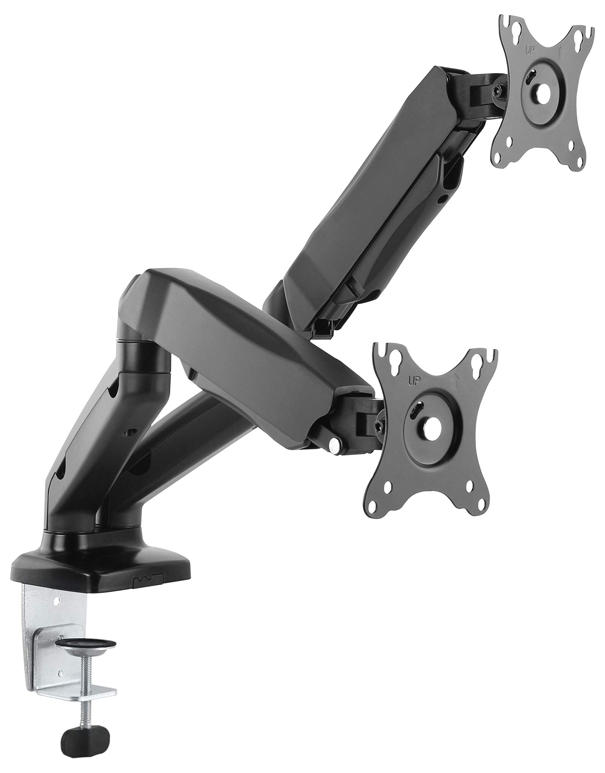 ICY BOX IB-MS304-T Monitor Desk Mount for Two Displays up to 28 Inches (71 cm) and 6.5 kg Each VESA 75 x 75 and 100 x 100
