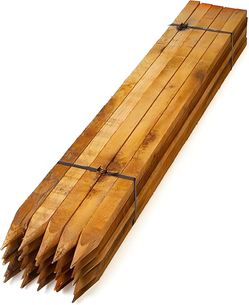 Homatz 10 Pack Wooden Garden Stakes 1.5m 5ft 32mm Thick Pressure Treated