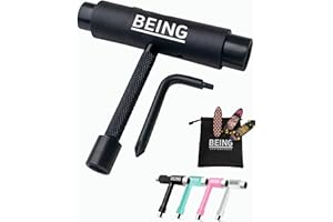 IKLAREWV BEING Skate Tool,Skateboard Tool,T Tool For Skateboard, Roller Skate Tools, Skateboard Tool Kit,Skate Accessories,Skate Tool All In One,Hardware Tools,Skate Small Tools (BLACK-UPGRADE)