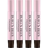 Burt's Bees Shimmer Lip Tint Set for Valentine's Day Gifts, Tinted Lip Balm Stick, Moisturizing for All Day Hydration with Natural Origin Glowy Pigmented Finish & Buildable Color, Champagne (4-Pack)