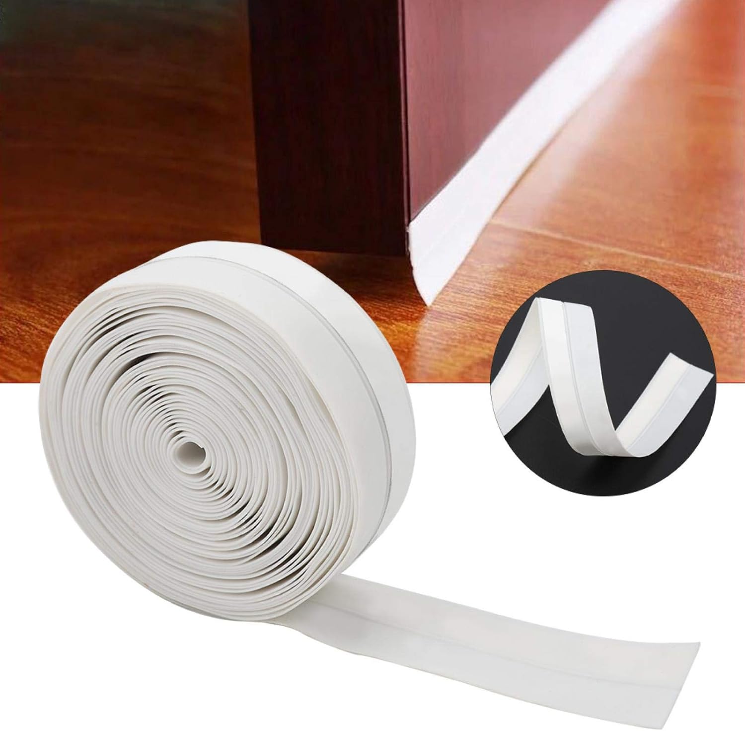 Bathroom Caulk Strip,5M 25mm Self-Adhesive Door Window Sound Insulation Dust Prevent Sealing Strip Sealant Tape Mildewproof Waterproof Sealing Tape for Kitchen (White) - Image 5