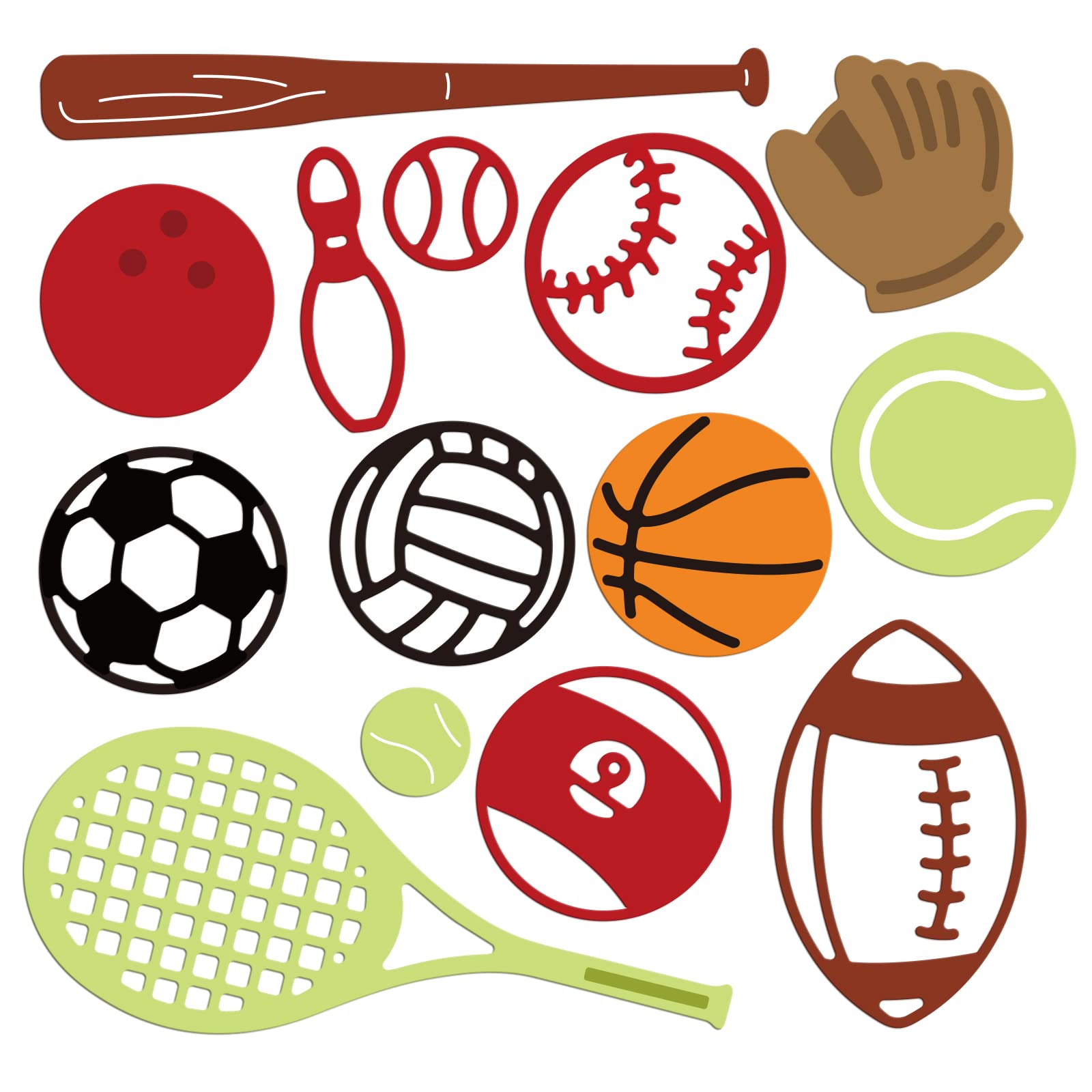GLOBLELAND Sport Ball Theme Cutting Dies Metal Basketball Soccer Volleyball Die Cuts Embossing Stencils for DIY Scrapbooking Card Making Album Craft Decoration