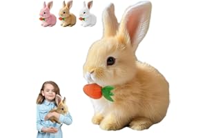 Realistic Bunny Toy, Interactive Plush Rabbit Toy, with Lifelike Movements, Hops,Twitches & Wiggles Ears, Easter Gift for Kid
