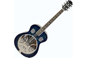 NOYEEOENY 40-Inch Resonator Guitar with Spruce Top & Sapele Body, Okoume Neck, Rosewood Fingerboard | Bronze Strings | Beginner guitar (Sky Blue)