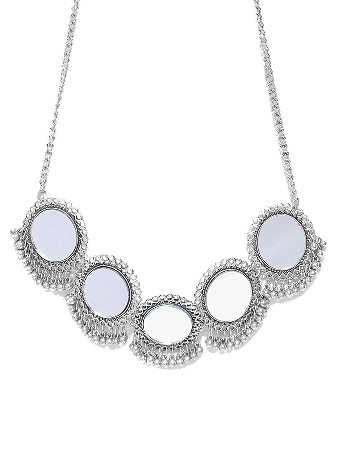 cardinal oxidised afghani tribal stylish necklace set with earring for women/girls