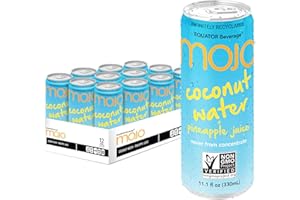 EQUATOR BEVERAGE MOJO Coconut Water + Pineapple Juice | Hydration Drink & Sports Drink | Electrolytes Beverage 1043 mg | Vitamin B & C | Hydration Drink for Skin & Body | 11.1 Oz (Pack Of 12)