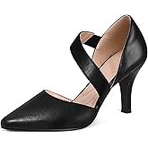 mysoft Women's Pointed Toe Low Stiletto Heel Dress Pumps Shoes - Available in Wide Sizes