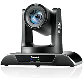 Tenveo NDI PTZ Camera AI Humanoid &amp; Face Auto-Tracking, HDMI/LAN/USB3.0 PoE PTZ Camera 20X Optical Zoom IP Live Streaming, FHD 1080P 60FPS, for Church Services Worship Video Conference Live Streaming