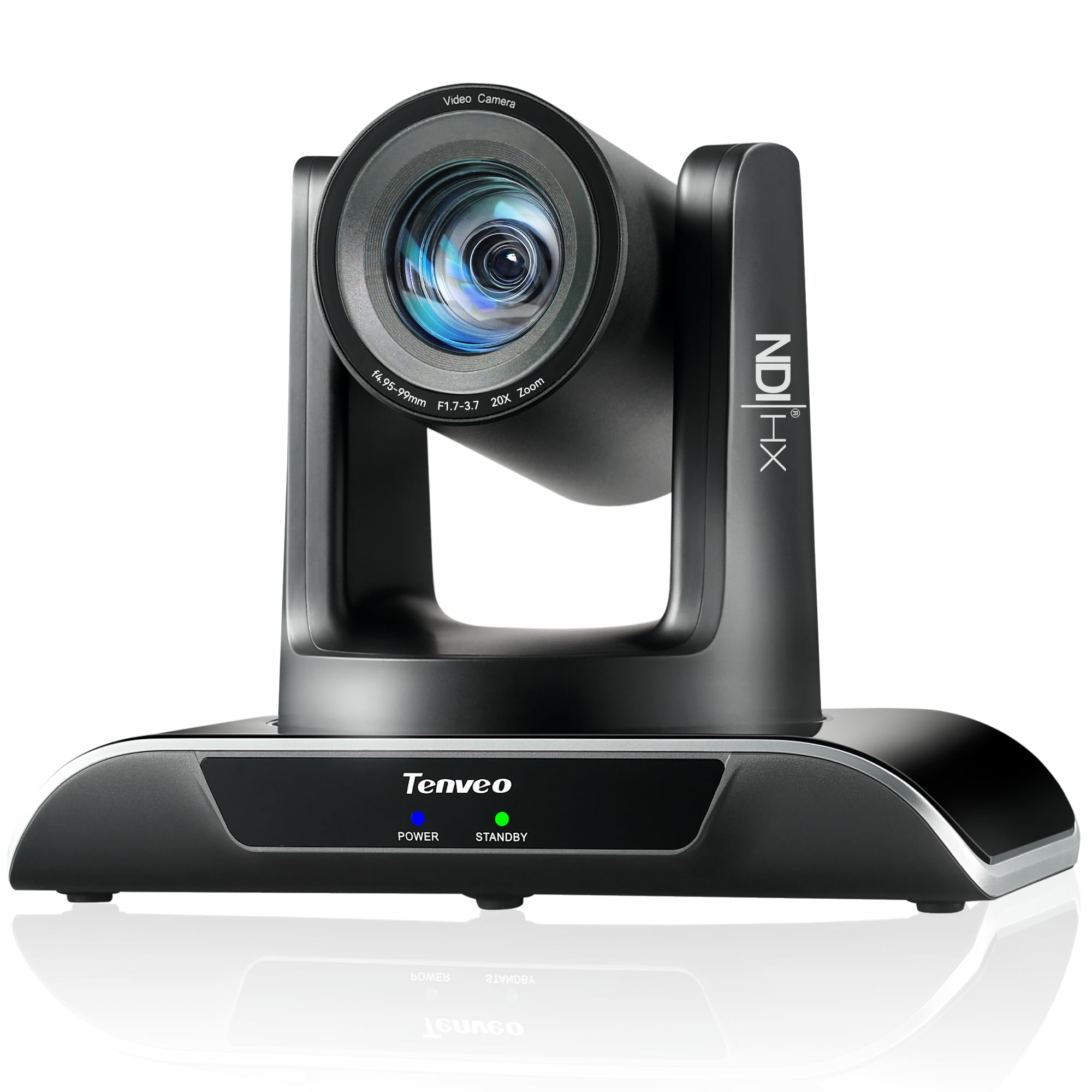 Tenveo NDI PTZ Cámara AI Humanoide y Seguimiento automático de rostros, HDMI/USB3.0/LAN (PoE) Cámara PTZ Zoom óptico 20X Transmisión en vivo IP, FHD 1080P 60FPS, para servicios de iglesia Conferencia de adoración Transmisión en vivo