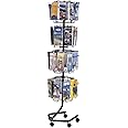 Safco Products 4128CH 32 Pockets Wire Brochure Display Rack, Charcoal, rotating for increased visibility, Office and Classroom organization