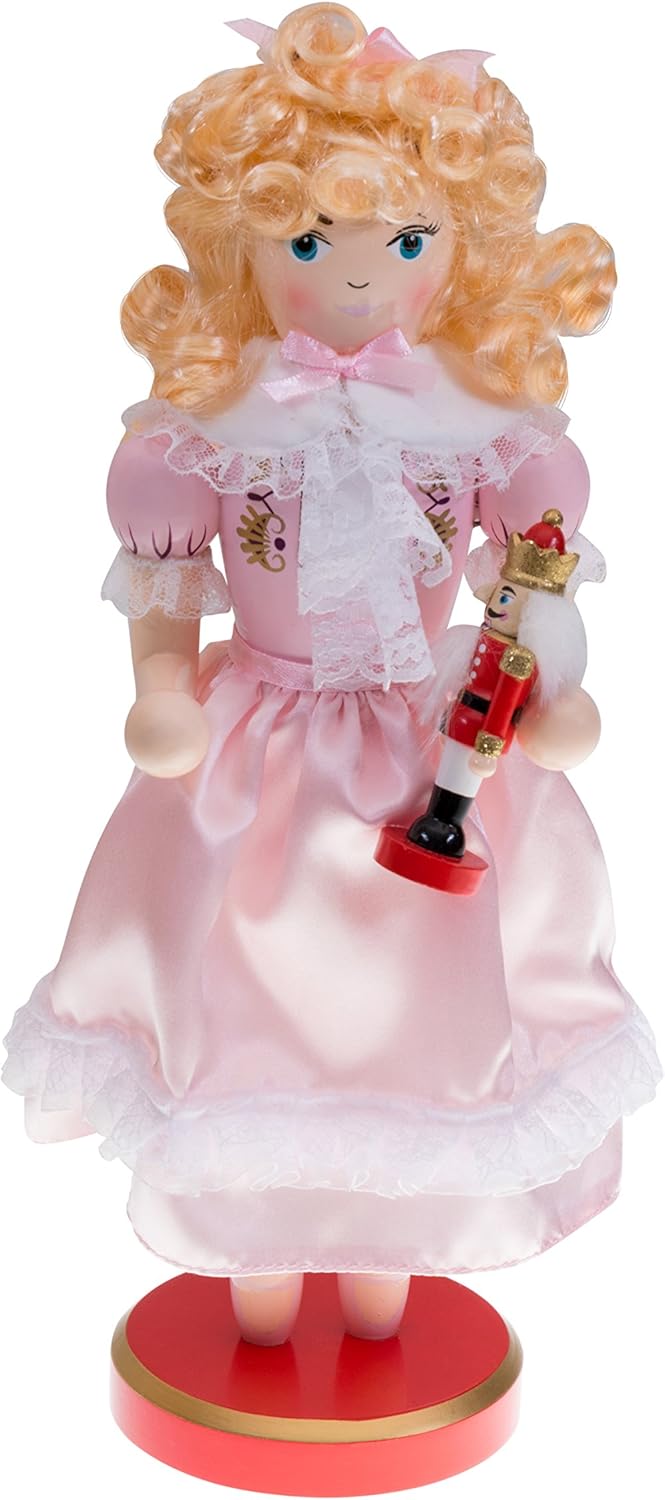 Nutcrackers - Clever Creations Clara 14 Inch Traditional Wooden Nutcracker, Festive Christmas Décor for Shelves and Tables