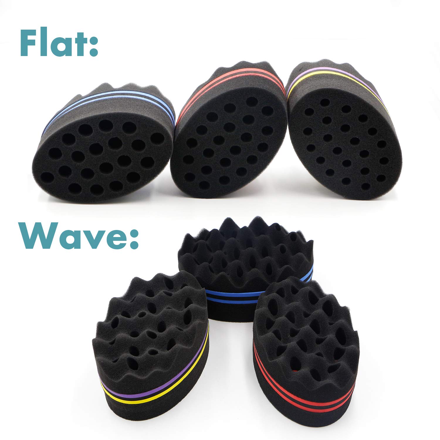 Parabirds Curl Twist Hair Sponge Double-Sided Hair Brush Afro Hair Comb(3PCS)