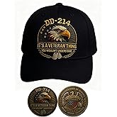 Veteran Pride DD-214 Military Baseball Cap, Olive Green with Eagle Printed Pattern, It's a Veteran Thing Design