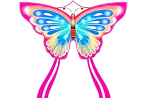 Flying Hoofer Large Butterfly Kite for Adults and Kids Ages 4-8 & 8-12 Easy to Fly, 55''X28'' Single Line Kite for Outdoor, Park or Beach.(Pink)