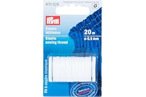 Prym Elastic Sewing Thread, White, 22 YD (20 M)
