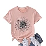 GLIGLITTR Women's Summer Sunflower T Shirt Cute