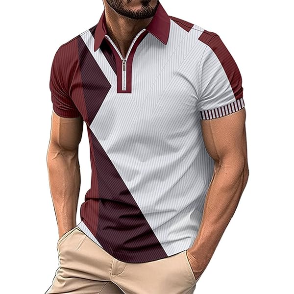 Xpril Casual Lightweight Zip Up Neck Collar Line Detailed