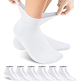 Forcool Non Binding Loose Top Seamless Ankle Low Cut Cotton Diabetic Socks for Men and Women, M/L/XL, 3/6 Pairs