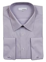 Modena Mens Solid Lavender French Cuff Dress Shirt