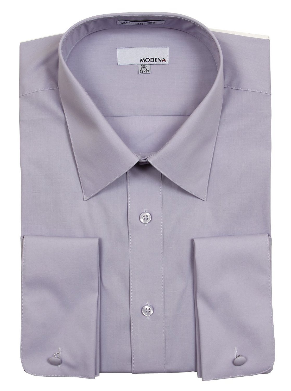 Modena Mens Solid Lavender French Cuff Dress Shirt