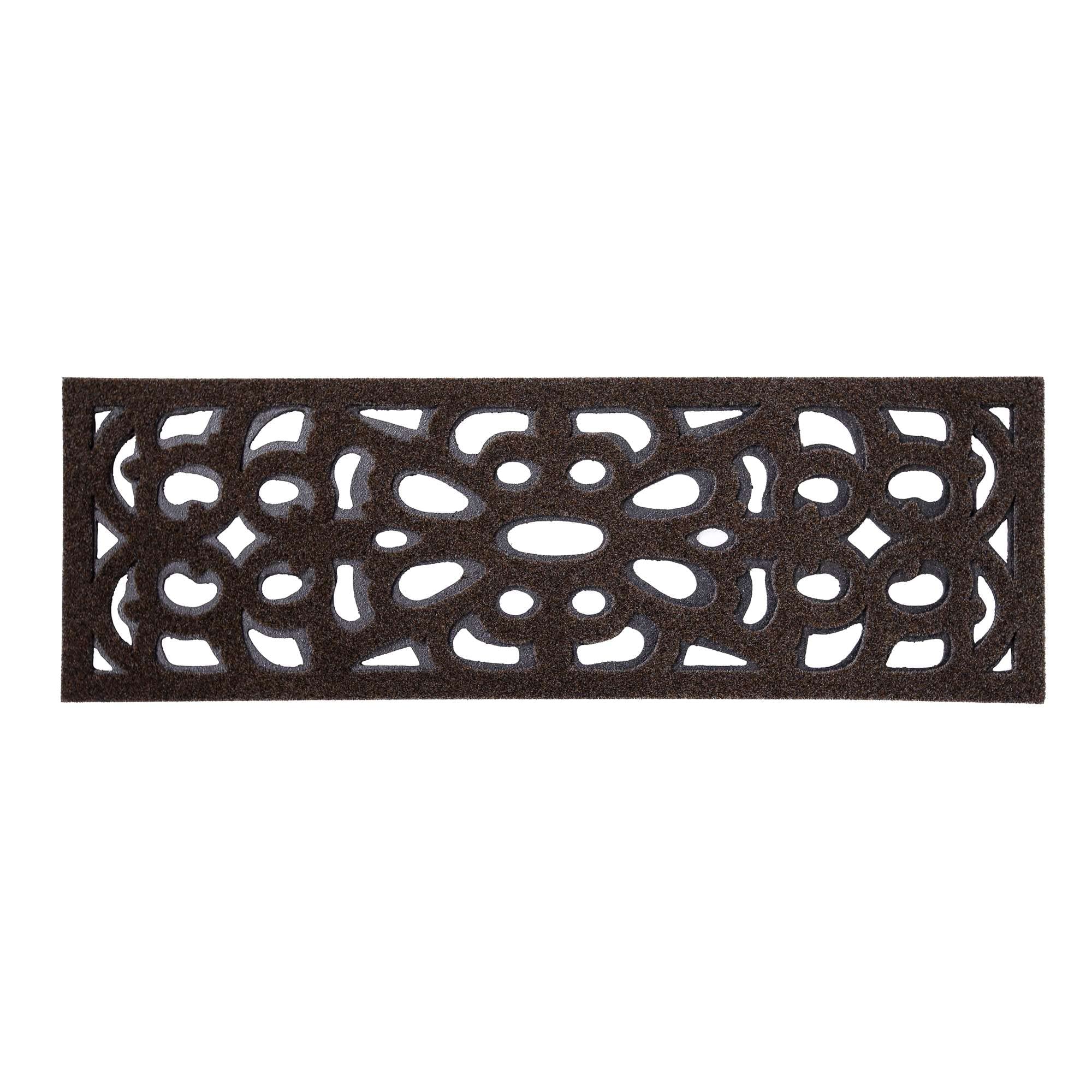Nicoman Outdoor Doormat Decorative Stair Mats Heavy Duty Drainage Dirt Trapper Porch Rubber Skid Proof Anti Slip - (Narrow, Chocolate, 75 x 25cm)