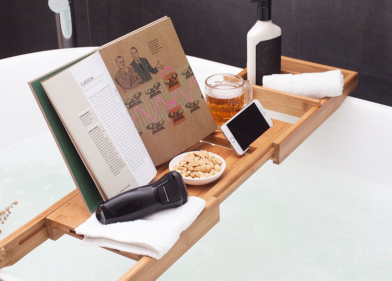 Premium Bamboo Bathtub Caddy Tray Packed with 12 Features. Expandable Bathtubs eBay