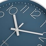 jomparis 12 Inch Silent Quartz Round Wall Clock Cerulean Blue Color view 8