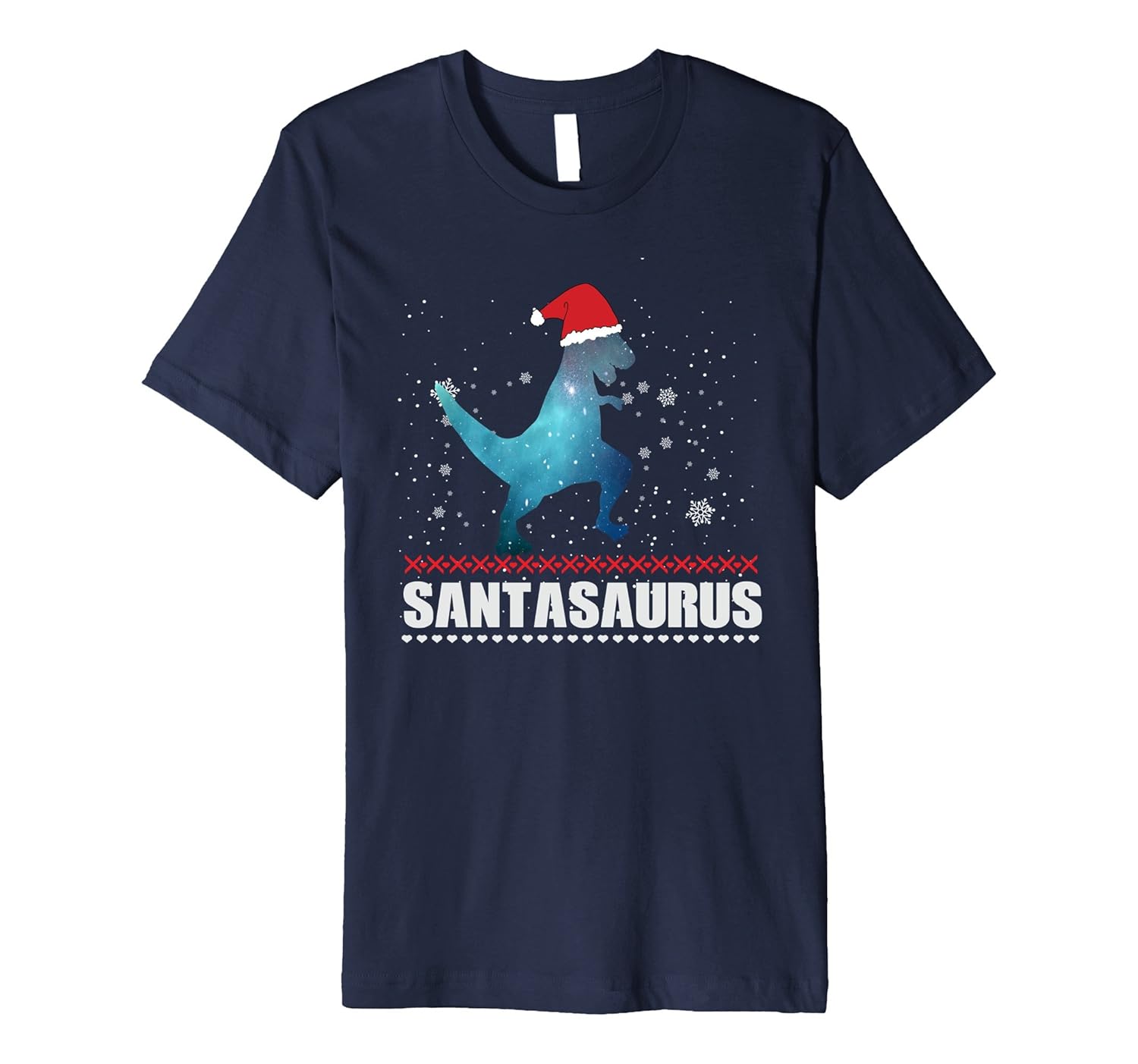 Santasaurus Ugly Christmas Sweater - T-Shirt Dinosaur T-Rex-Rose