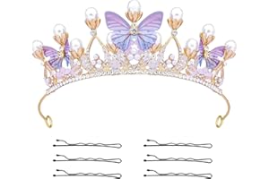 Crown Exquisite Princess with Pearls Butterfly Headband for Halloween Christmas Birthday Cosplay Costumes