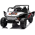 Elevon 24V Kids Ride on UTV Car, 2 Seater Electric Toy for Kids with Parents Remote Control, Rear Storage Space, Led Light, Bluetooth, Battery Powered Ride on Toys for Big Kids 3-8(White)