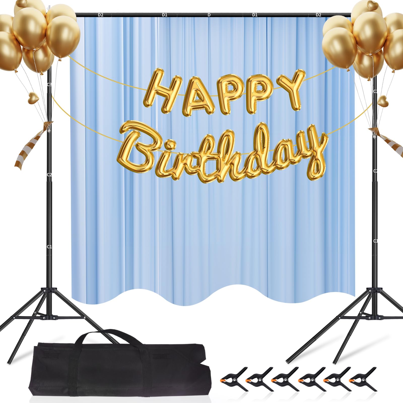 BEIYANG 8.5x10 FT Adjustable Backdrop Stand Kit For Wedding Party Stage Decoration 8 5 10ft - View #10