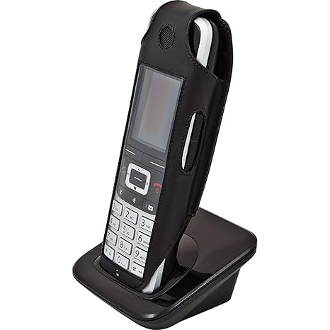 Gigaset S650H / S650 / S850H / S850 / Unify Openstage S5 Ledertasche mit abnehmbarem Drehgürtelclip