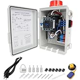 Upgraded Septic Control Panel with Septic Alarm, Pump Circuit Breaker, 14 AWG Power Cord, Float Switch, High Water Septic Tank Alarm with Flashing Lights, 110 DB Audible for Efficient Warning