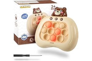 SIENBOR Quick Push Game ,4 Modes Games, A Toy Game Machine That Exercises Reaction Ability and Improves Concentration |Teens Boys & Girls Ages 3-12 Years Old & Up (Brown)