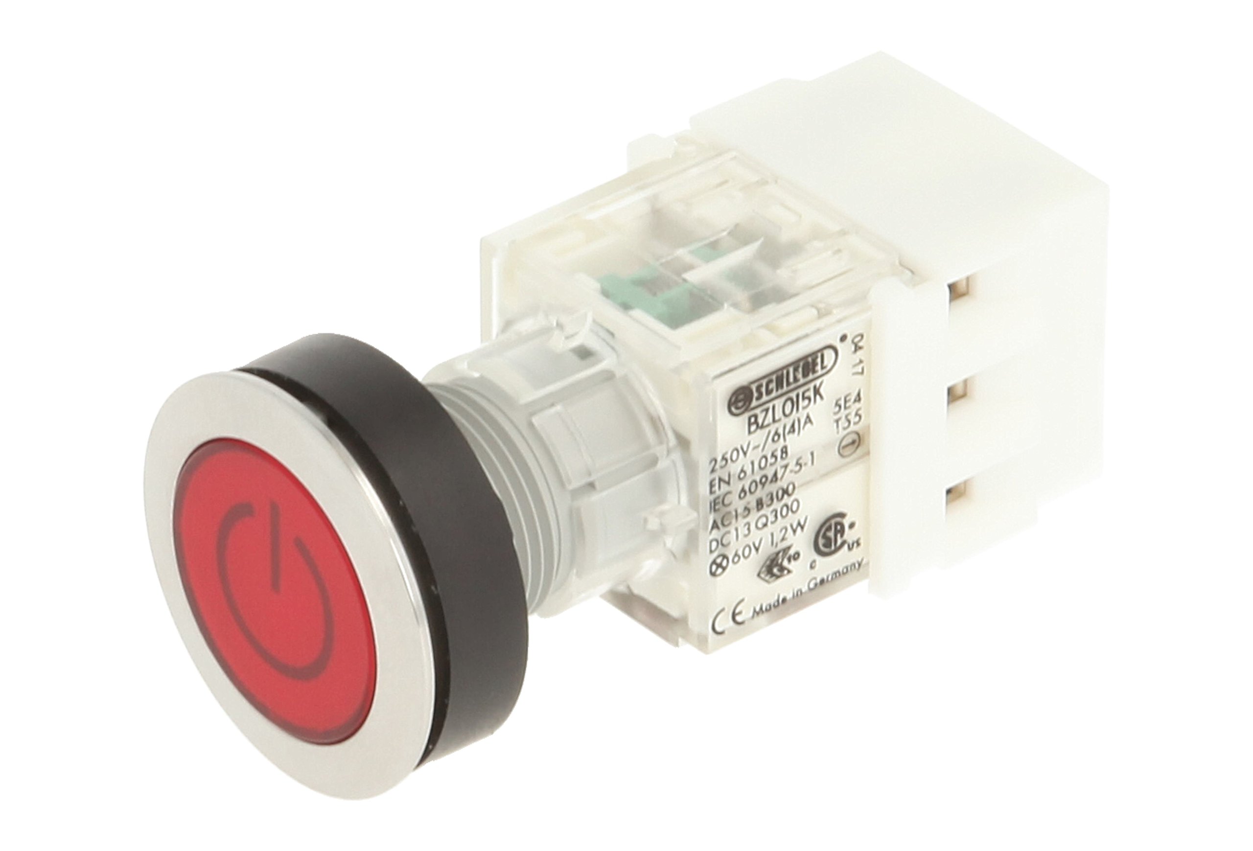 Club 23.000.786 Push Button Stainless Steel, Cap, Bezeichungs Child Symbol on/off switch, illuminated momentary contact Transmitter 1 N with 1 Closer Screw On Connector LED 24 V – Red (Pack of 2)