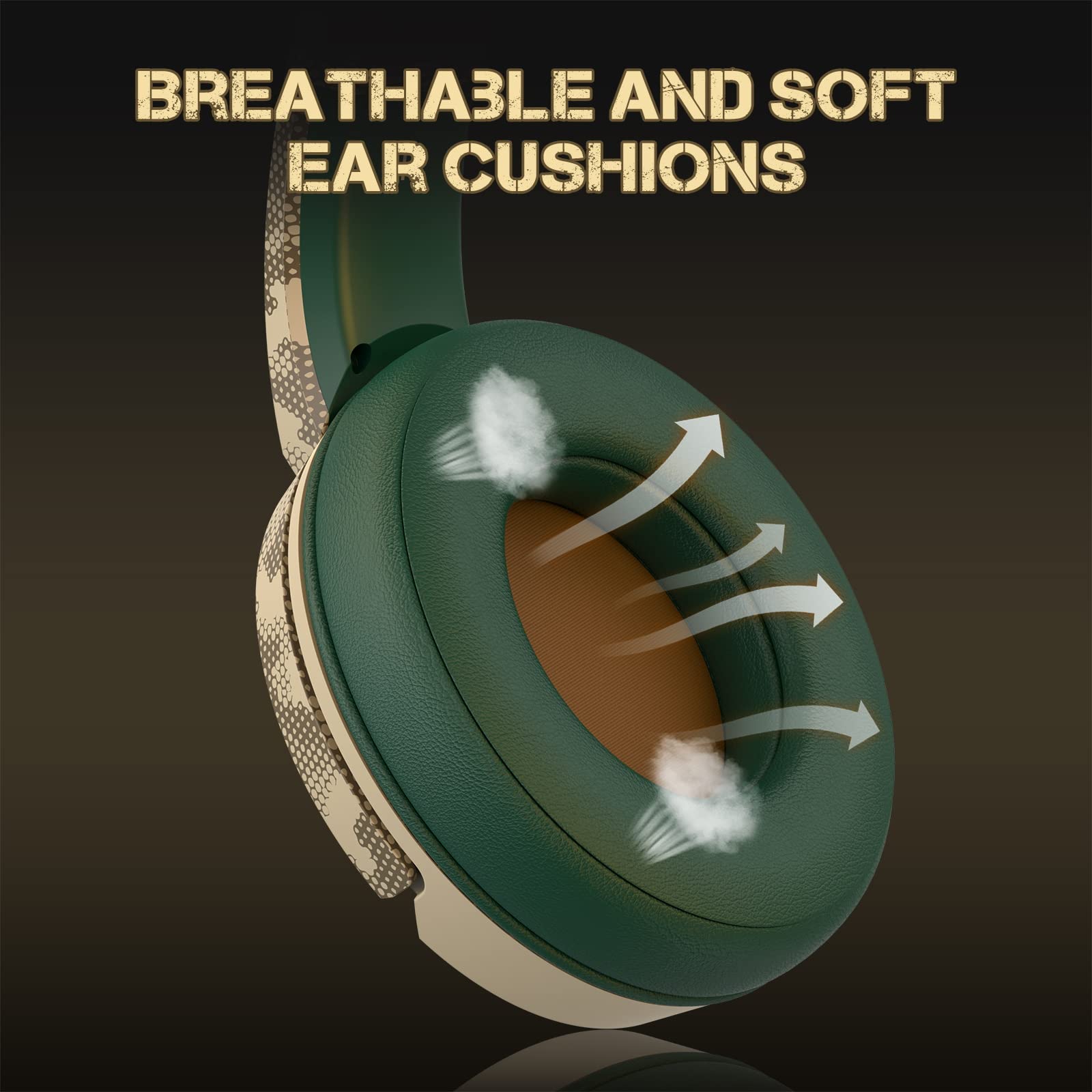 NUBWO G08 Wireless Gaming Headset with Microphone: 100-Hr Battery Life, 10m Range, Unique Desert Color, Compatible with PS4/PS5/PC/Mac