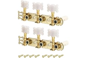 PATIKIL Classical Guitar String Tuners Keys Machine Heads Tuning Pegs 3 Left 3 Right, White Buttons, 1 Set