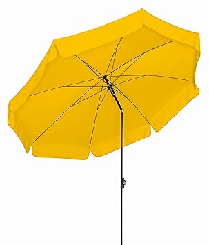 Doppler Absolut wetterfester Gartenschirm Sunline 200 gelb, UV-Schutz 50 Plus und Knicker,
