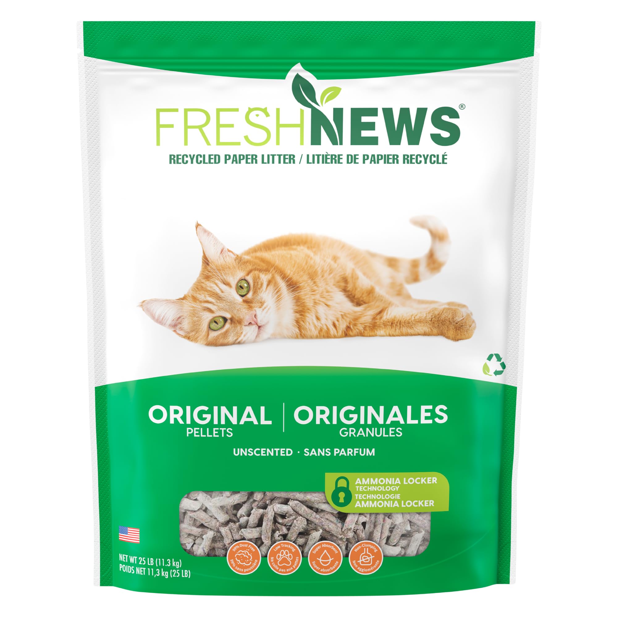 Photo 1 of Fresh News Recycled Paper, Original Pellet Cat Litter, 25 Pound