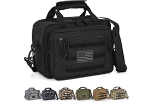 ITHWIU Pistol Case, Gun Range Bags For 2 Pistols 6 Magazines Carrying Shooting Bag with Lockable Zipper for Shooting Range Outdoor Hunting