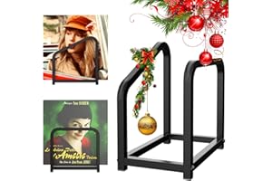 R RUIMEI Vinyl Record Holder Metal Records Storage Rack for Albums Books Magazines Organize up to 15-45 LP Stand Vintage Style Shelf Black