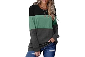 CRAZY GRID Womens Trendy Long Sleeve Shirts Casual Loose Soft Sweatshirt Fall Tops