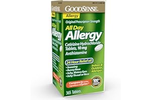 GoodSense All Day Allergy, Cetirizine Hydrochloride Tablets, 10 mg, Antihistamine, 365 Count