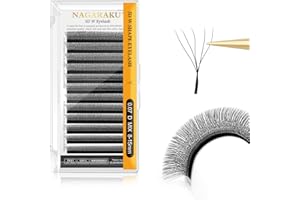 NAGARAKU 5D W Shape Eyelash Extension Supplies Natural Soft Volume 0.07mm D curl 8-15mm Mix Premade Fans Faux Mink Matte Black Cluster Easy Fanning False Lashes