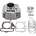 GOOFIT 52.4mm Engine Aluminum Cylinder Big Bore with Piston Kit and Gaskets Replacement for Lifan 125cc LF125 Horizontal Engines Dirt Pit Bike ATV