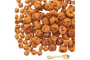 VIBNUMOM 150 Pieces Christmas Rusty Bells Kit with A Jute Twine Vintage Country Primitive Craft Mini Jingle Bells Rustic Bells for Crafts Wreath Holiday Home Ornaments Christmas Trees Decoration (Mixed Size)