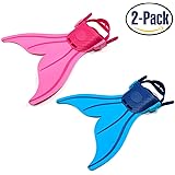Yeeteching Mermaid Swim Fins for Kids(Pack of 2), Children Size Adjustable Mermaid Swim Flippers Training Fins Recreational Monofin Tail for Girls/Boys